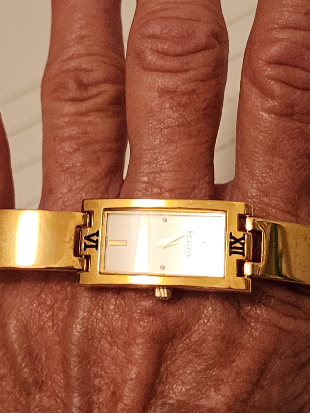 Bulova Women's Gold-Tone Rectangular Bracelet Watch - Picture 6 of 6